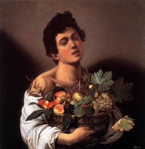 Ragazzo con cesto di frutta del Caravaggio conservato al Museo di Villa Borghese