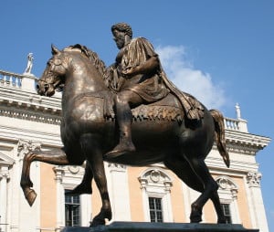 La statua equestre di Marco Aurelio conservata nei Musei Capitolini